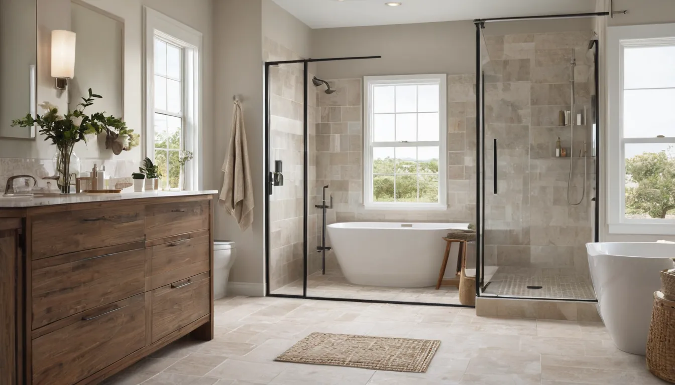 A remodeled bathroom with a walk-in shower near Philadelphia